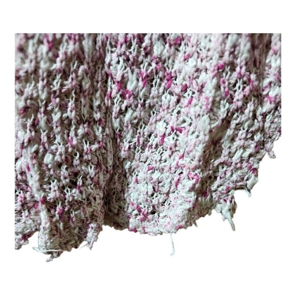 FREE PEOPLE Knit Oversized Crew Neck Crochet Back Sweater- Size M - Picture 6 of 8